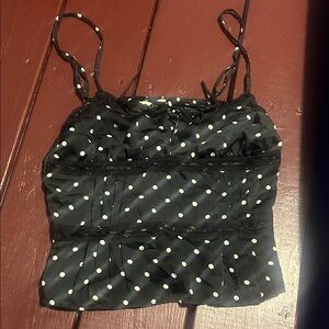 Aeropostale Black and White Polka Dot Camisole